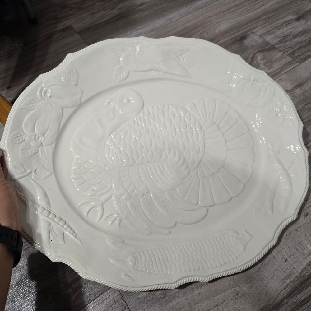 Vintage Thanksgiving Ceramic Platter Made In Italy #703